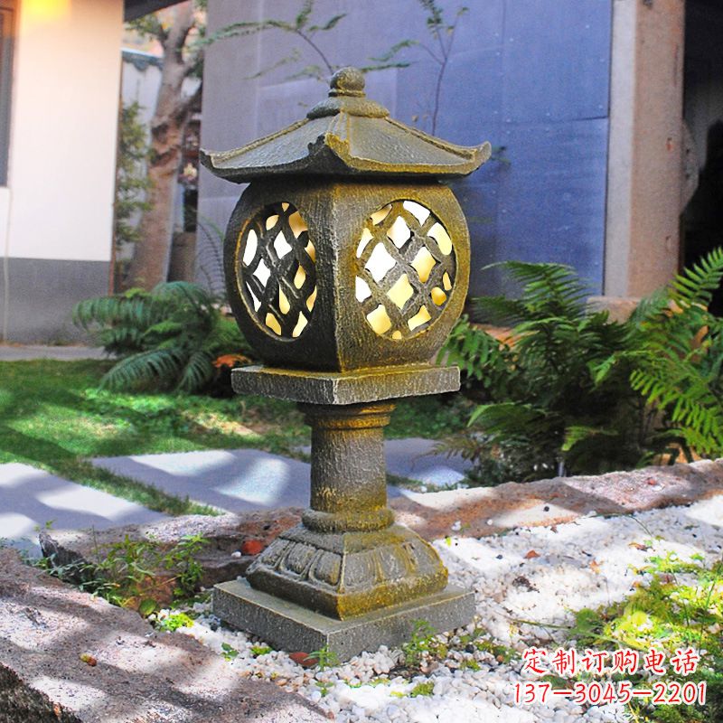 长沙仿古庭院石雕灯笼，精美雕刻点亮家园