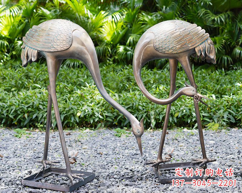 长沙传统文化铸造仙鹤雕塑