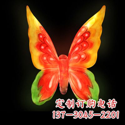 长沙艺术雕塑大号黄色发光蝴蝶