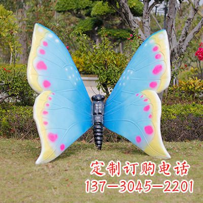 长沙蓝白双色蝴蝶雕塑