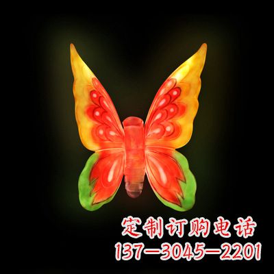 长沙精美小号黄色发光蝴蝶雕塑