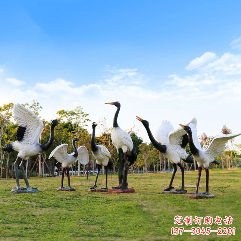 长沙雕刻传统文化,精美仙鹤雕塑