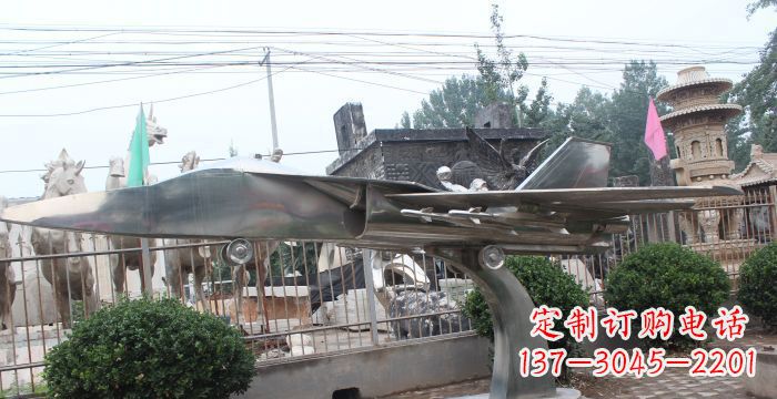 长沙中领雕塑精美不锈钢飞机雕塑