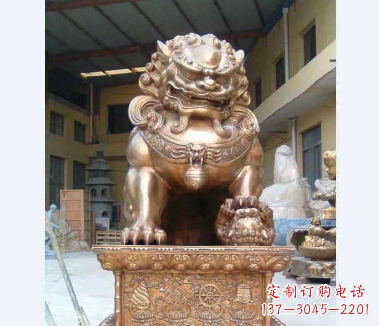 长沙精致装饰型汇丰狮子铜雕塑