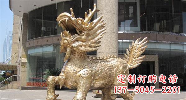 长沙中领雕塑，定制精美麒麟神兽铜雕