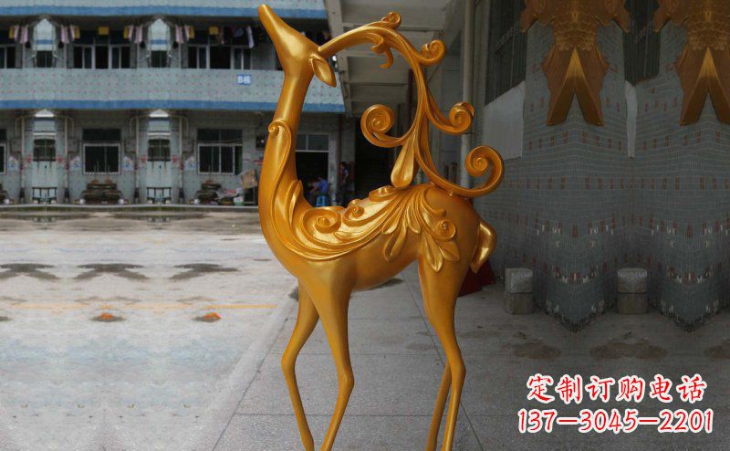 长沙玻璃钢小鹿雕塑,装饰公园美景