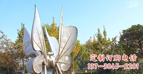 长沙英伦风格精致不锈钢抽象蝴蝶雕塑