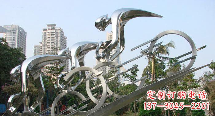 长沙不锈钢自行车抽象雕塑