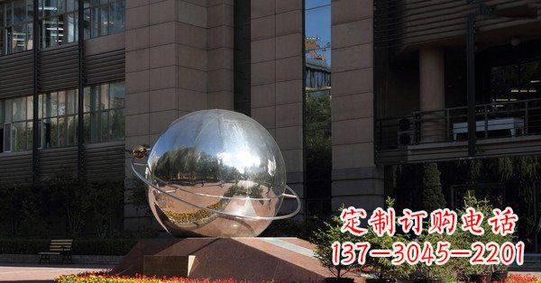 长沙精美不锈钢制地球与赤道雕塑