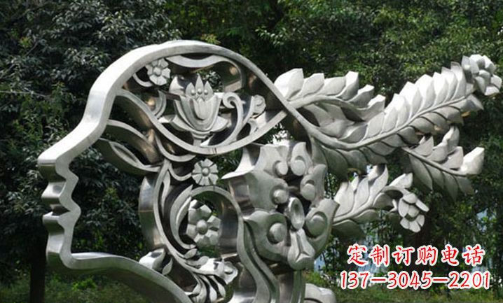 长沙美丽如梦不锈钢美女雕塑