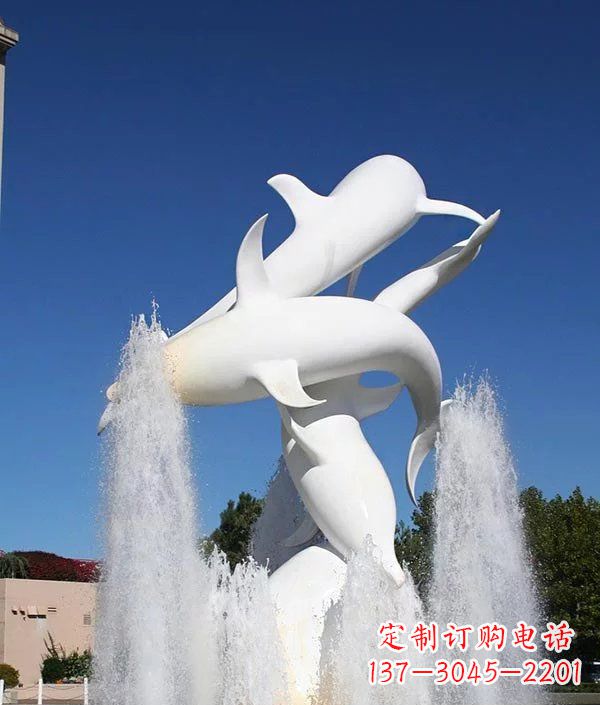长沙完美纪念,精致的不锈钢海豚雕塑