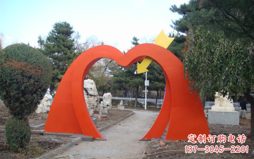 长沙高雅大气的不锈钢拱门雕塑