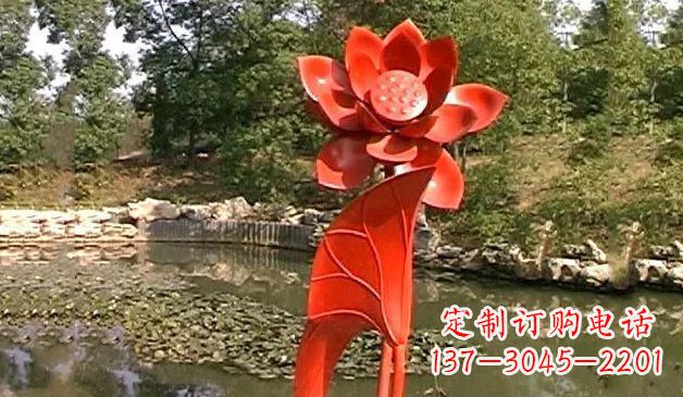 长沙精美不锈钢荷花雕塑