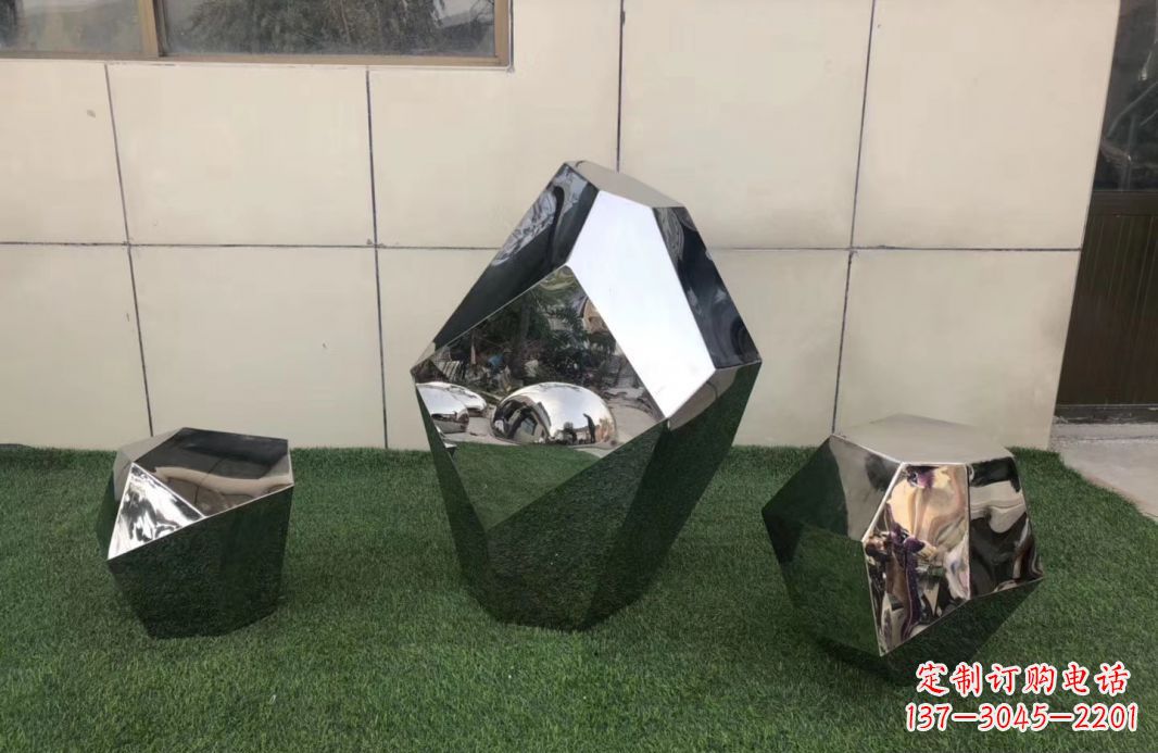 长沙高质感不锈钢鹅卵石雕塑