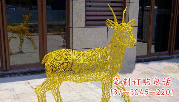 长沙梦幻般的不锈钢小鹿大理石塑像