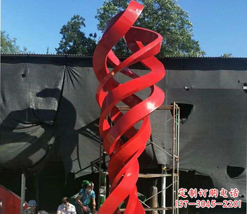 长沙高端不锈钢螺旋飘带景观雕塑