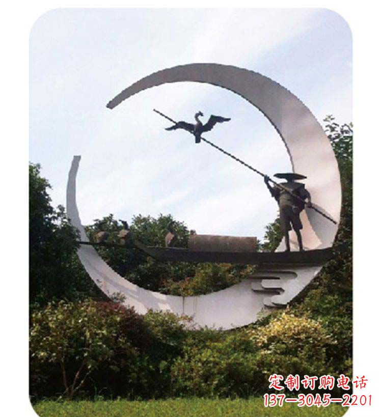 长沙精致美观的不锈钢鸬鹚雕塑