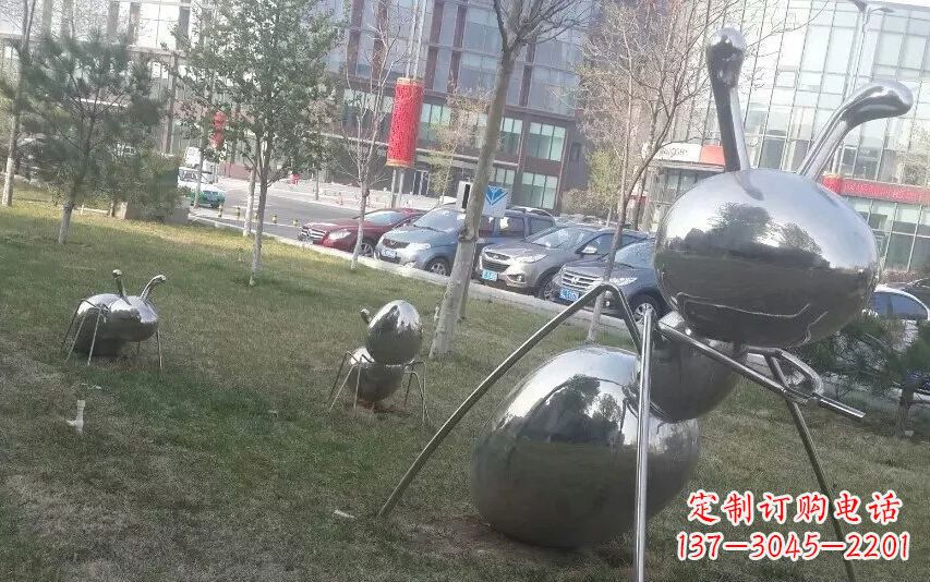 长沙中领雕塑—不锈钢蚂蚁雕塑