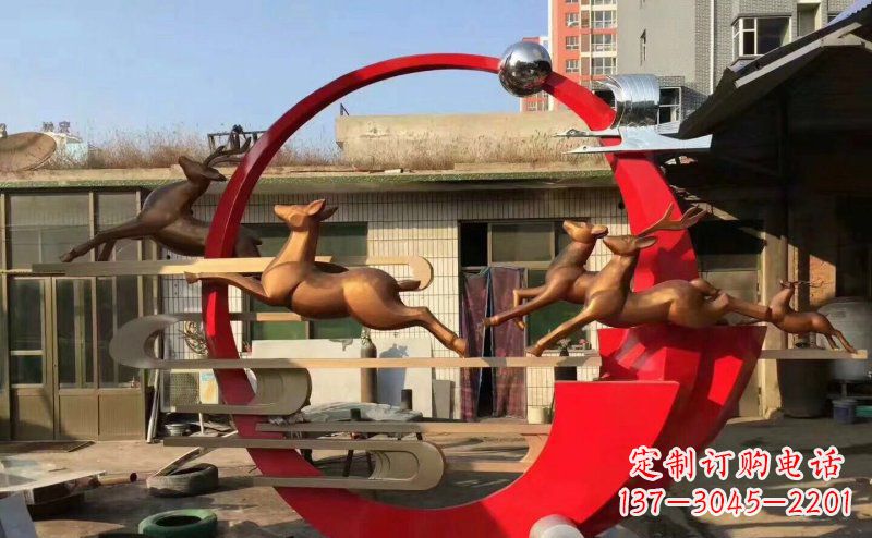 长沙梅花鹿不锈钢雕塑引人瞩目的审美观赏