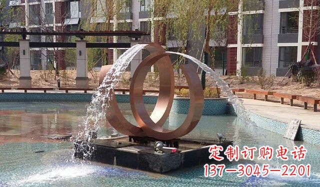 长沙高贵典雅的不锈钢喷泉雕塑