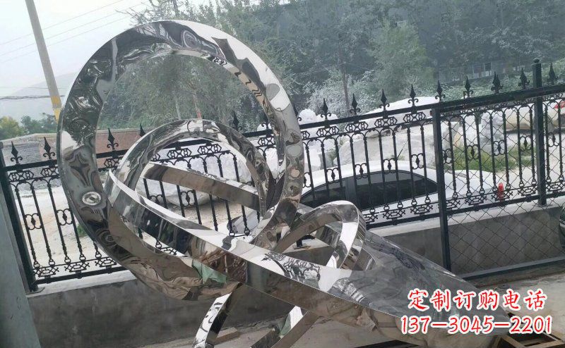 长沙公园拼接圆环景观不锈钢雕塑