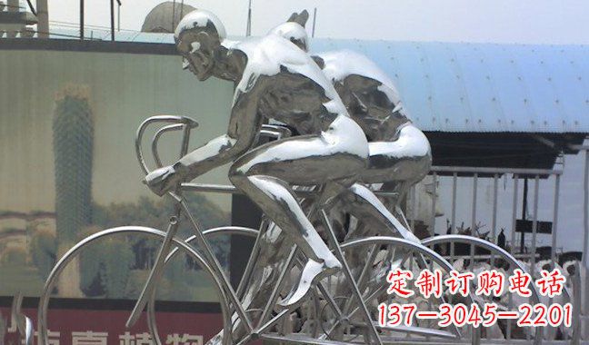 长沙不锈钢骑行自行车雕塑