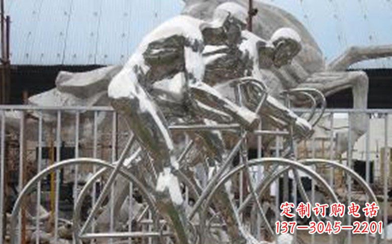 长沙铸造不锈钢骑自行车景观雕塑