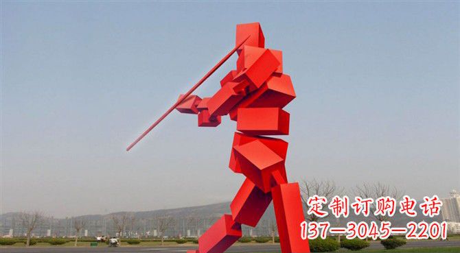 长沙定制不锈钢标枪雕塑