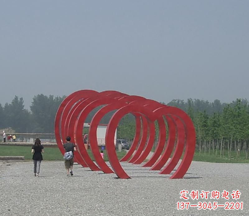 长沙不锈钢心形拱门雕塑