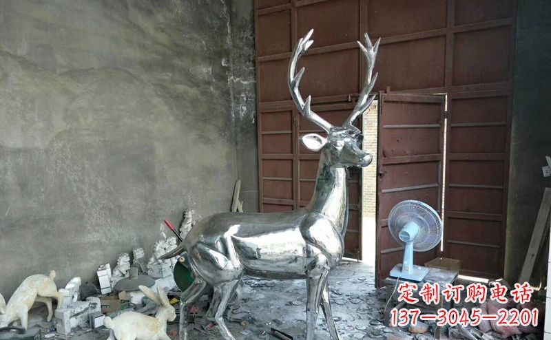 长沙艺术精美的不锈钢鹿装置雕塑