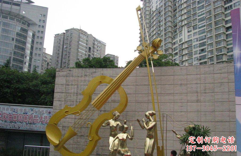 长沙不锈钢演奏大提琴雕塑