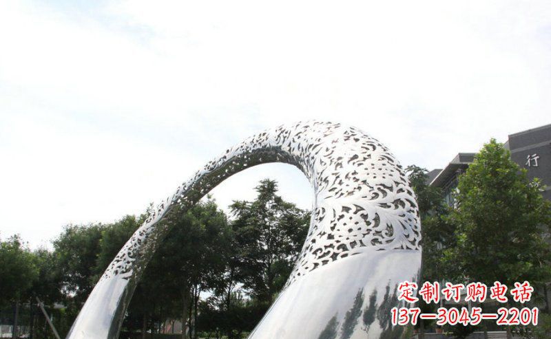 长沙优雅定制不锈钢圆形拱门雕塑