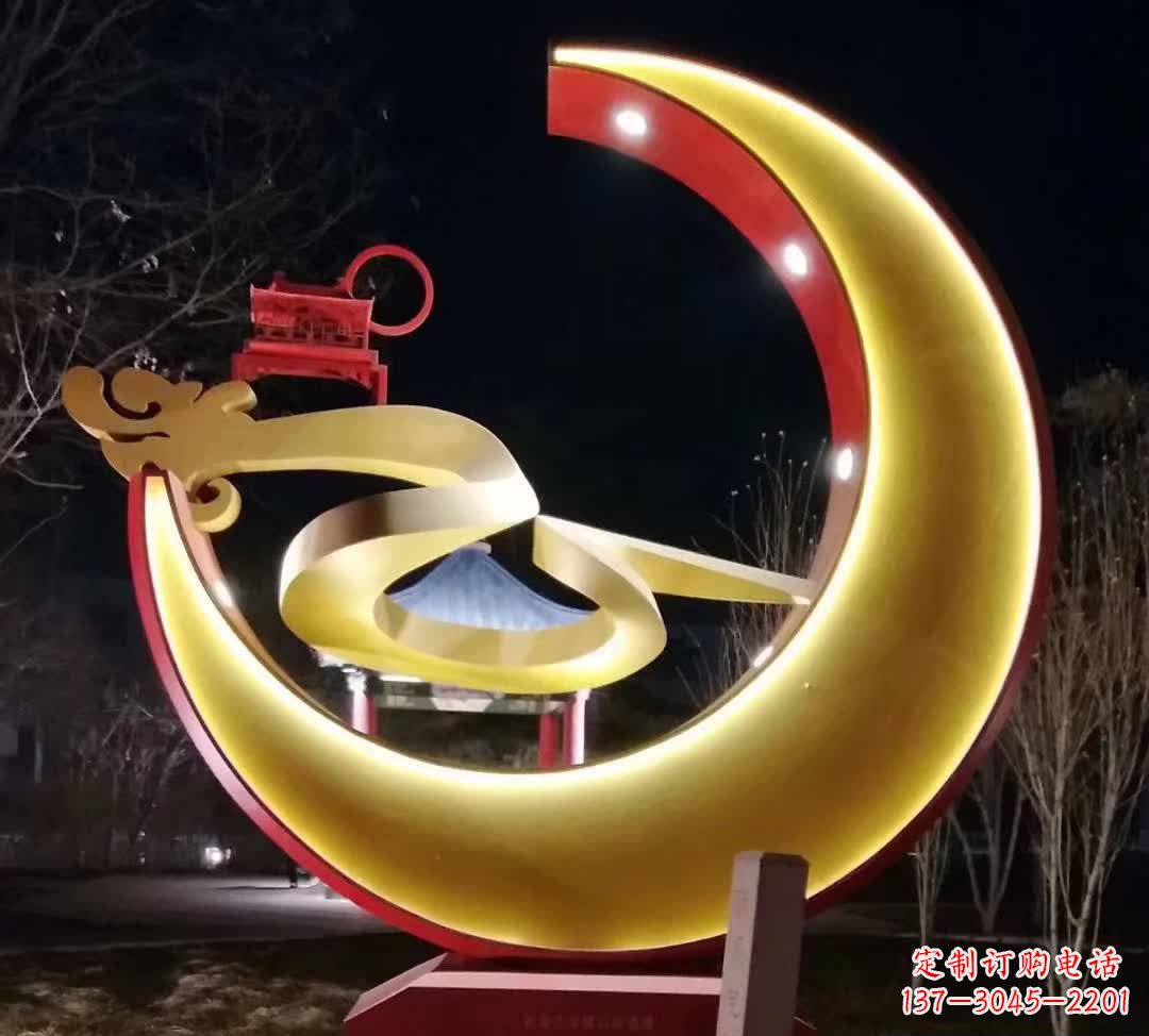 长沙精致不锈钢月亮雕塑