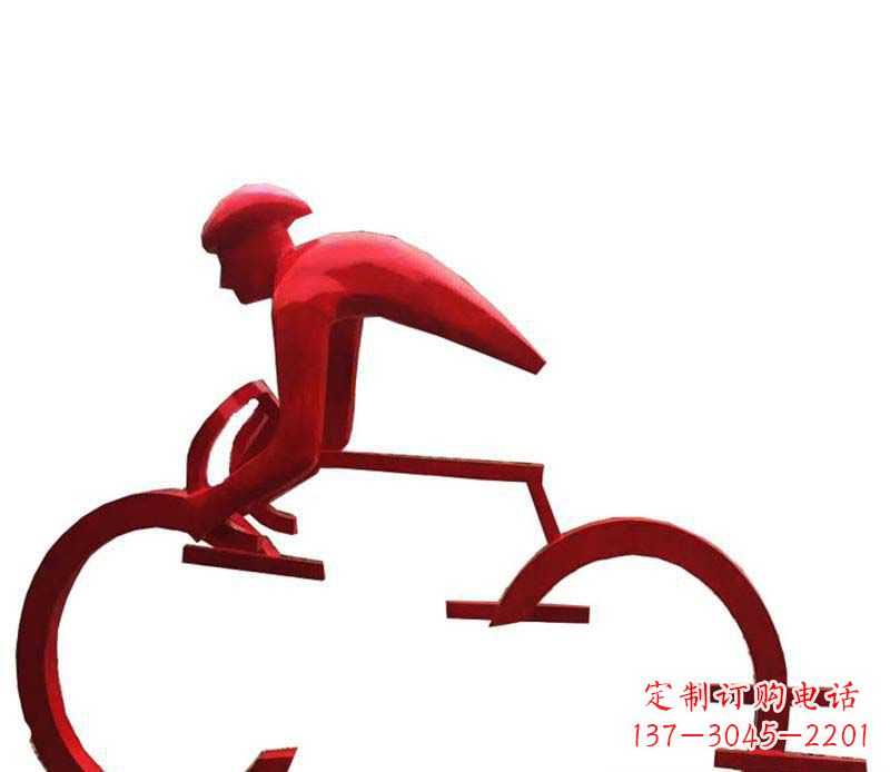 长沙公园主题不锈钢自行车雕塑