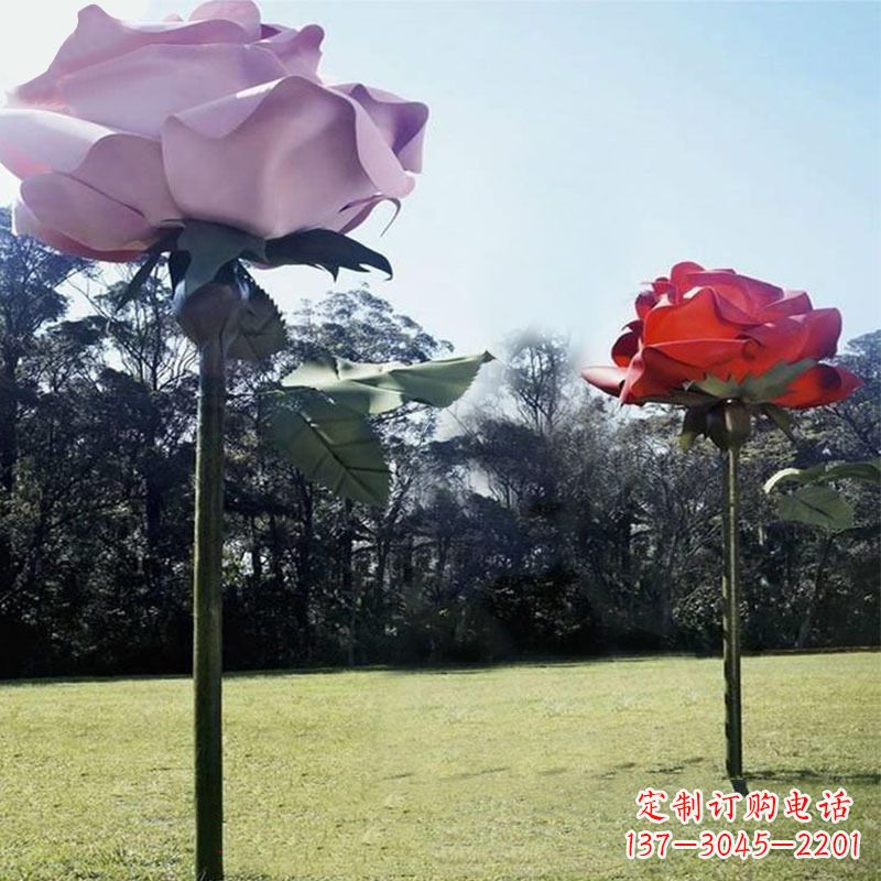 长沙精美不锈钢雕刻玫瑰花雕塑