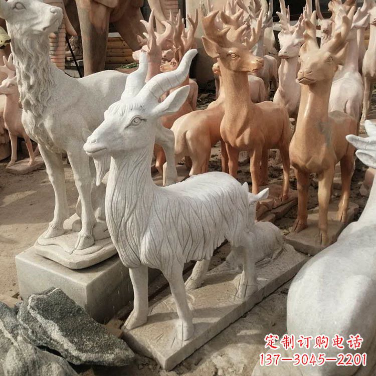长沙公园草坪动物摆件石雕羊