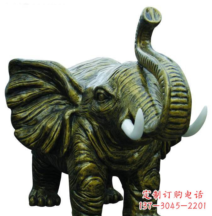 长沙公园大象动物铜雕