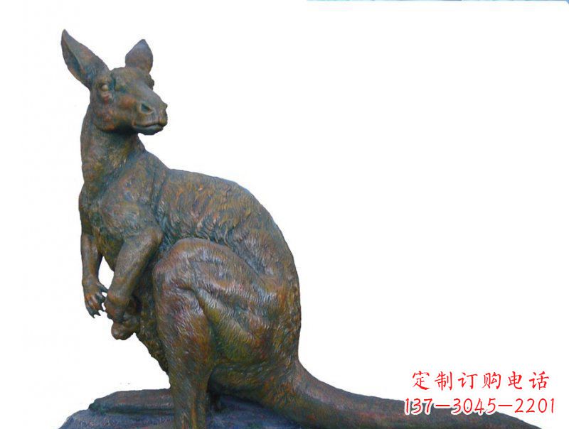 长沙公园袋鼠动物铜雕 (4)