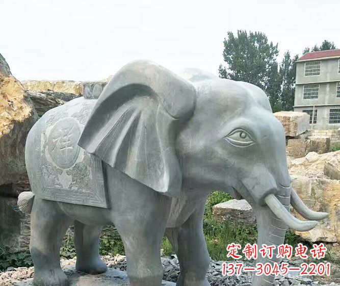 长沙公园动物仿古大象石雕
