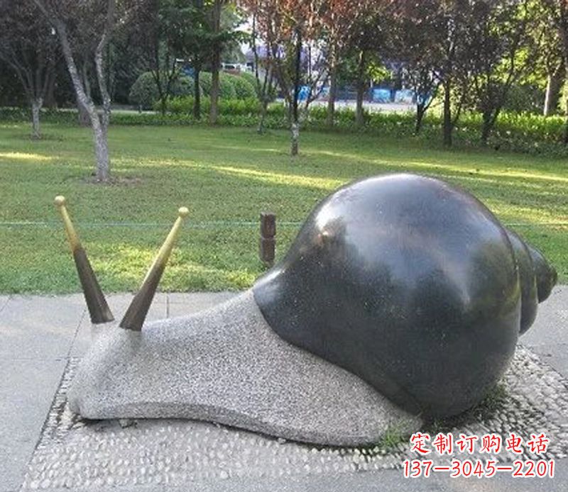 长沙中领雕塑专业定制可爱蜗牛石雕