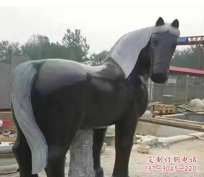 长沙公园动物小马石雕