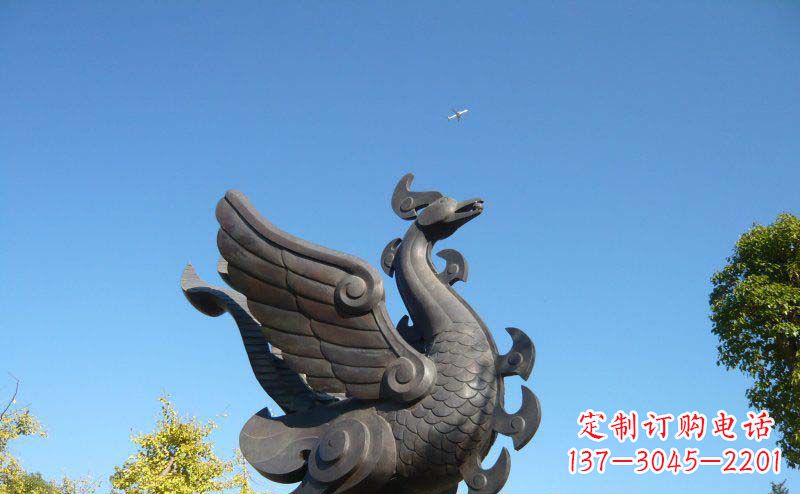 长沙公园凤凰景观铜雕