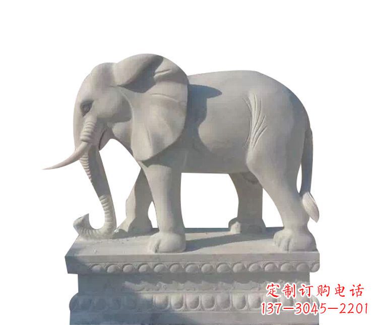 长沙公园汉白玉大象动物石雕