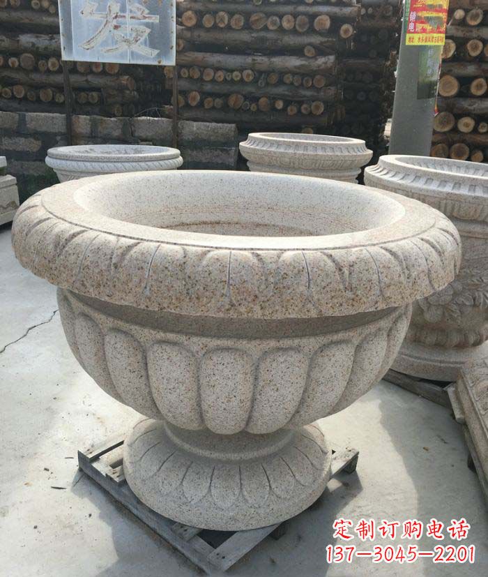 长沙高质量大理石花盆石雕