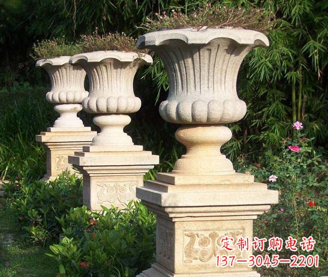 长沙高质量大理石花盆石雕