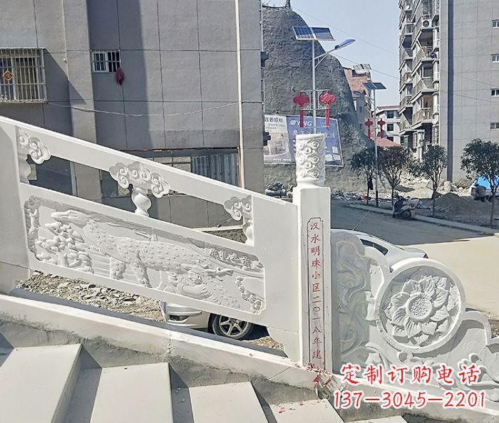 长沙公园景观汉白玉石雕栏板 (5)