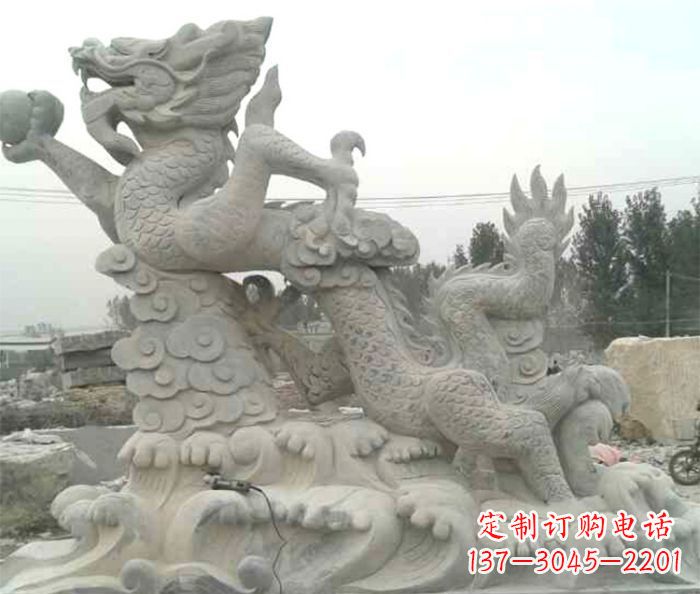 长沙公园景观青龙出水石雕