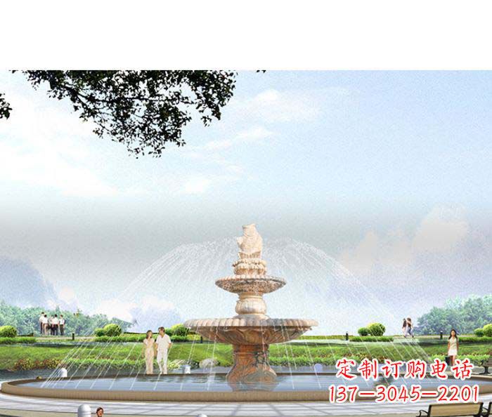长沙精美玉鲤鱼雕塑 精良景观装置