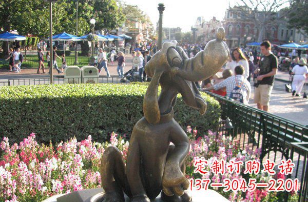 长沙公园卡通小狗动物铜雕