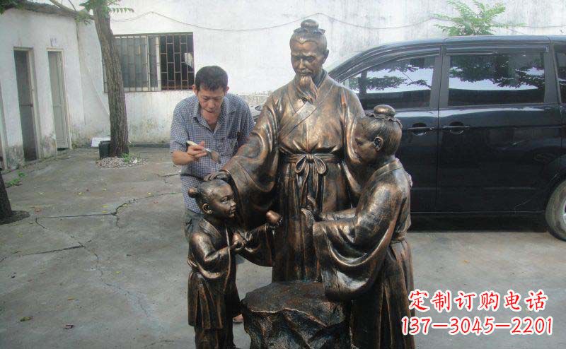 长沙精美铜雕—中领雕塑孔融让梨景观雕塑定制